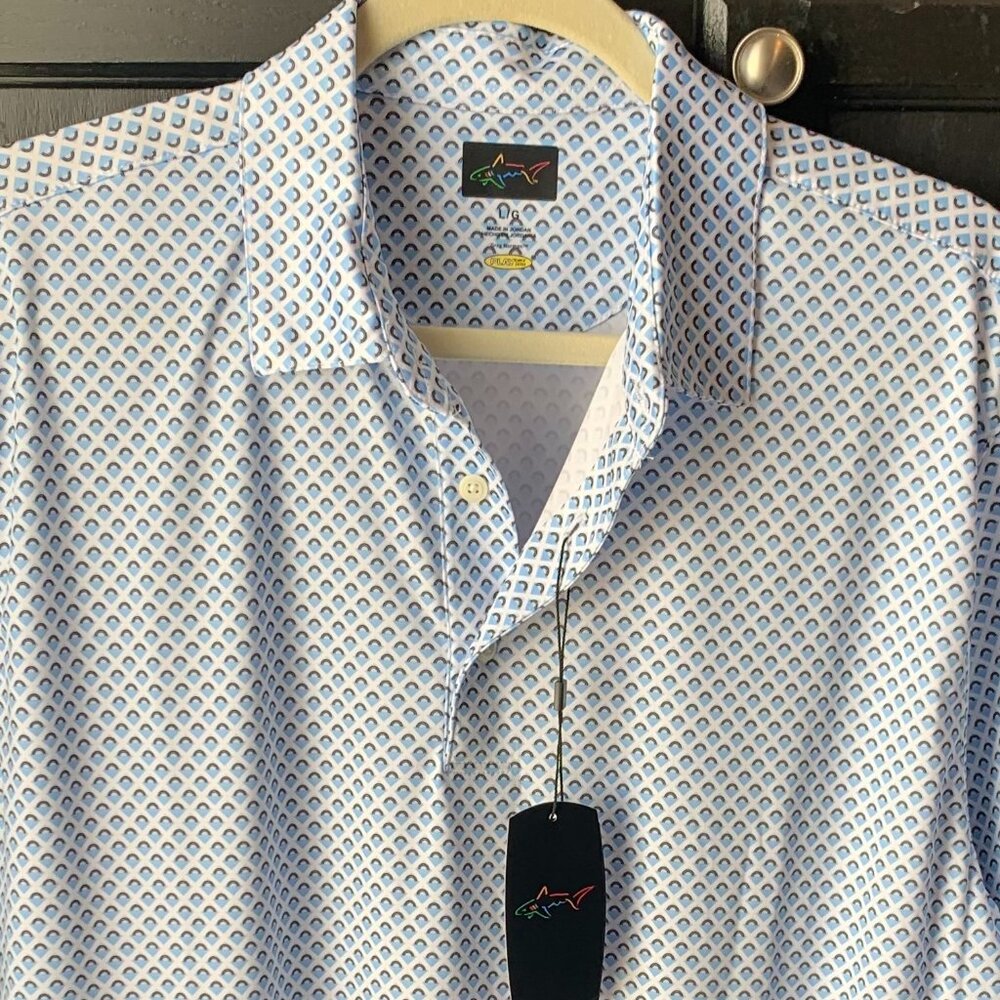Golf Polo Greg Norman Play Dry Performance Shirt Large NWT